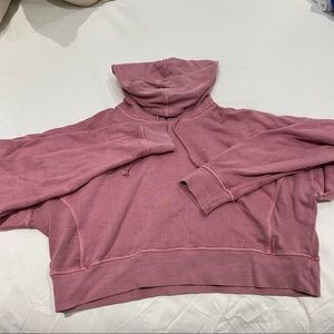 Cropped dusty pink hoodie